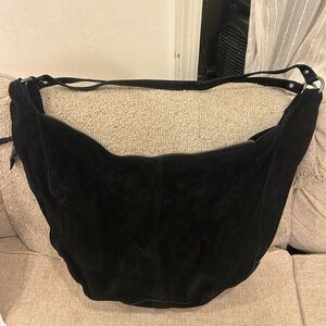 Free People Black Suede Shoulder Bag